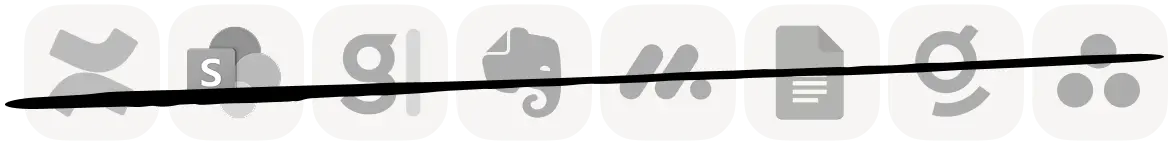 Other productivity tools crossed out