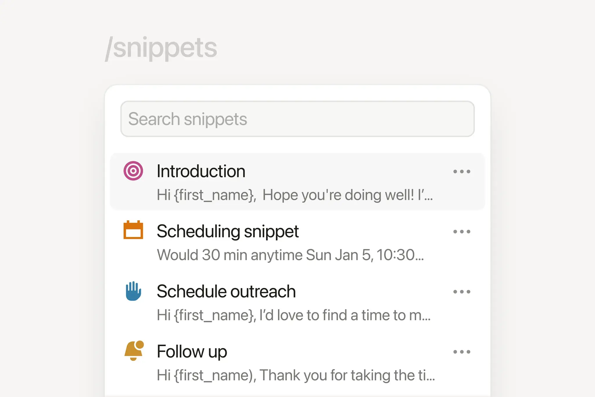 Snippets