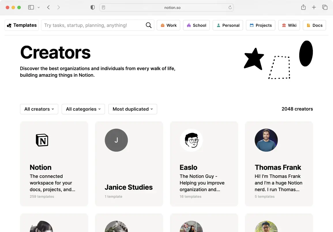 Many creators